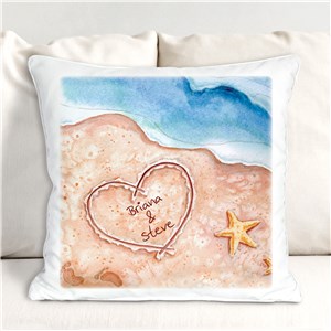 Personalized Shores of Love Couples Pillow
