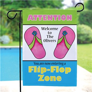 Personalized Flip Flop Zone Garden Flag