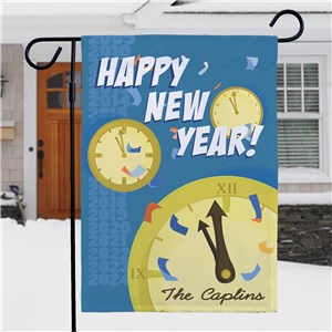 Personalized Happy New Year Garden Flag