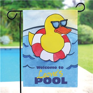 Personalized Cool Duck Swimming Pool Garden Flag