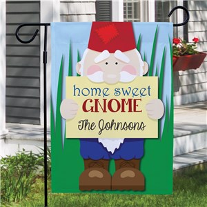Personalized Home Sweet Gnome Garden Flag