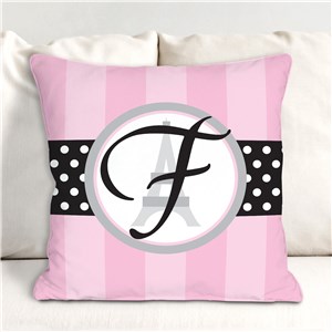 Personalized Eiffel Tower Throw Pillow