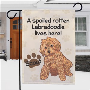Personalized Labradoodle Spoiled Here Garden Flag
