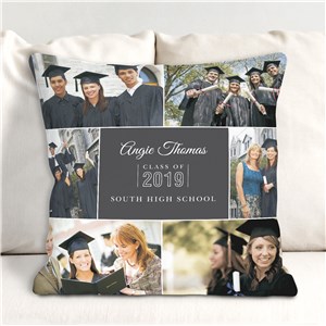 Graduation Photo Collage Throw Pillow