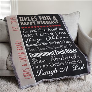 Personalized Wedding Tapestry Throw