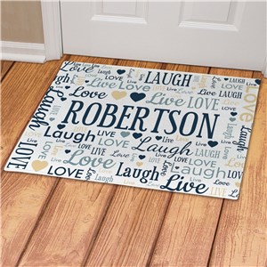 Personalized Live Laugh Love Word-Art Doormat