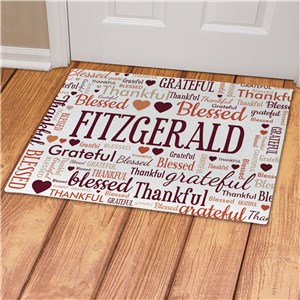 Personalized Grateful Thankful Blessed Word-Art  Doormat