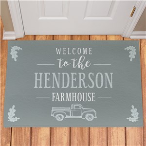 Personalized Welcome To The Farmhouse Truck Doormat