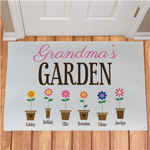 Personalized Grandma's Garden Flower Pots Doormat