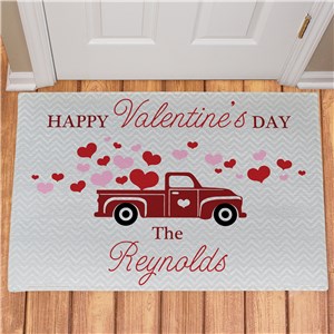 Personalized Happy Valentines Day Truck Doormat