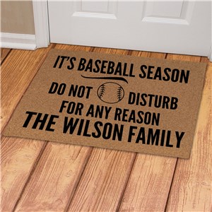 Personalized It's Baseball Season Doormat