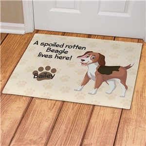 Personalized Spoiled Here Beagle Doormat