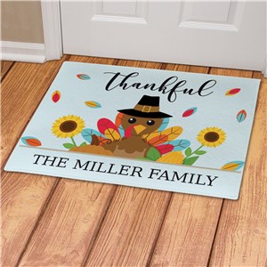 Personalized Thankful Turkey Doormat