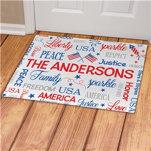 Personalized Fourth of July Word Art Doormat