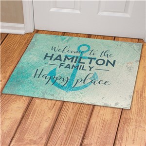 Personalized Welcome Happy Place Doormat