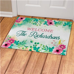 Personalized Floral Garden Doormat