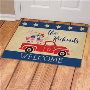 Personalized Patriotic Welcome Truck Doormat