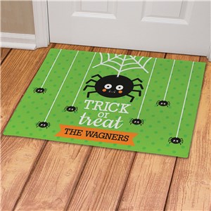 Personalized Trick or Treat Spider Doormat