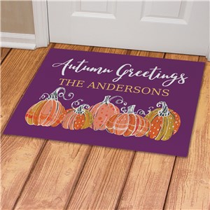 Personalized Autumn Greetings Doormat