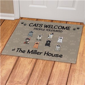 Personalized Cat’s Welcome People Tolerated Doormat