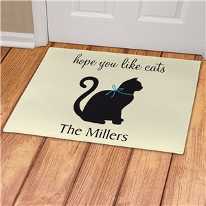 Personalized Hope You Like Cats Doormat