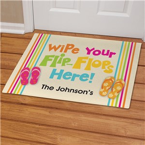 Personalized  Doormat - Flip Flops Beach House