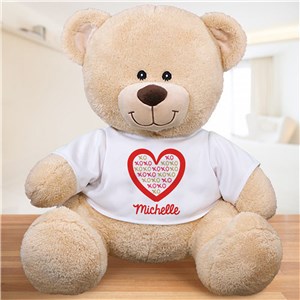 Personalized XOXO Heart Sherman Bear