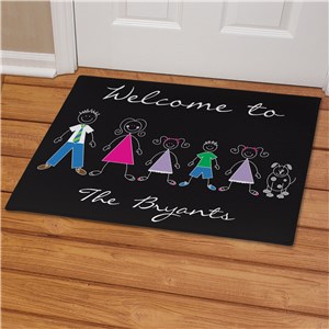Personalized Stick Family Welcome Doormat
