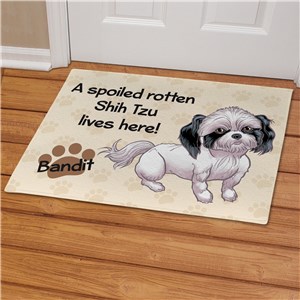 Personalized Shih Tzu Spoiled Here Doormat