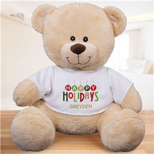 Personalized Happy Holidays Teddy Bear