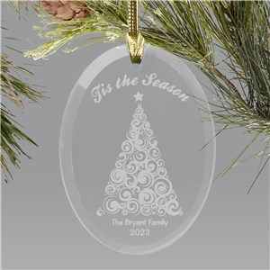 Engraved Christmas Tree Holiday Ornament