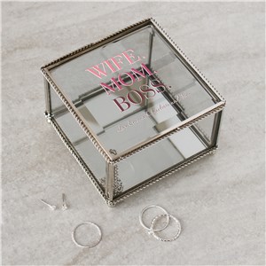 Personalized Wife Mom Boss Jewelry Box