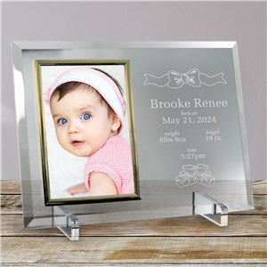 In the Beginning New Baby Beveled Glass Picture Frame