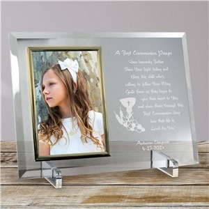 Engraved First Communion Glass Picture Frame