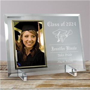 Take Pride Graduation Beveled Glass Picture Frame