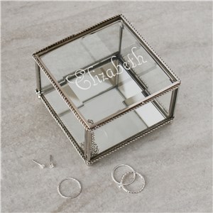 Glass Jewelry Box Engraved with Name