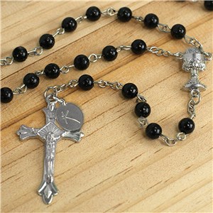 Personalized Black Communion Rosary