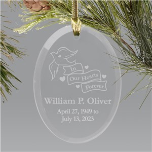 Engraved In Our Hearts Forever Memorial Christmas Ornament