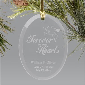 Forever In Our Hearts Oval RemembranceOrnament