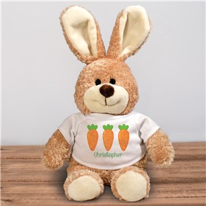 Personalized Patterned Carrots with Name Brown Bunny