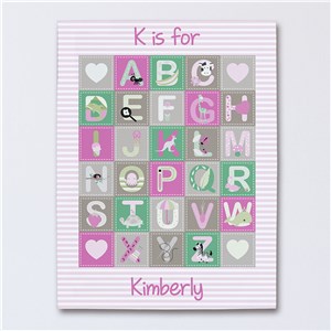 Personalized Alphabet Baby Girl Canvas
