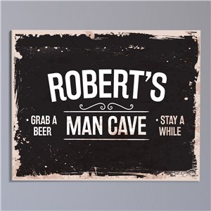 Personalized Grunge Man Cave Wall Canvas