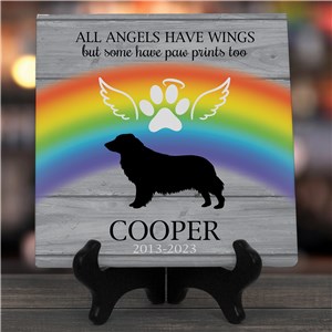 Personalized Rainbow Some Angels have Paws Canvas