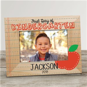 Personalized First Day of School Apple Wood Frame