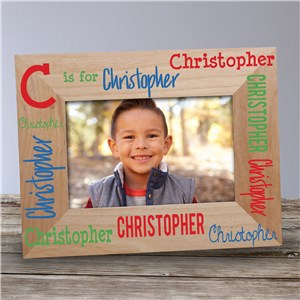 Personalized Alphabet Name Red Wood Frame