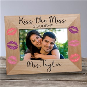 Personalized Kiss The Miss Goodbye Wood Frame