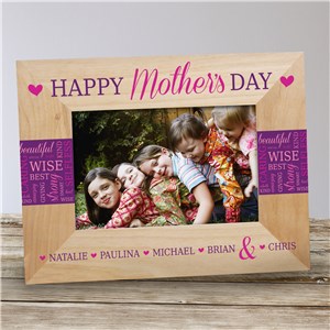Personalized Happy Mother's Day Words Wooden Picture Frame