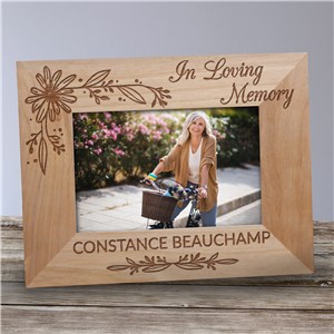 Personalized Floral in Loving Memory Wood Frame