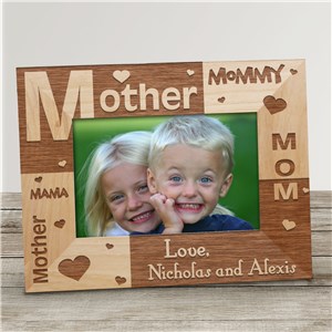 Mother's Day Personalized Wooden Picture Frame...Three Little Words