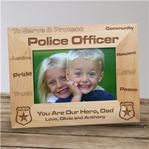 Personalized Police Officer Wood Picture Frame